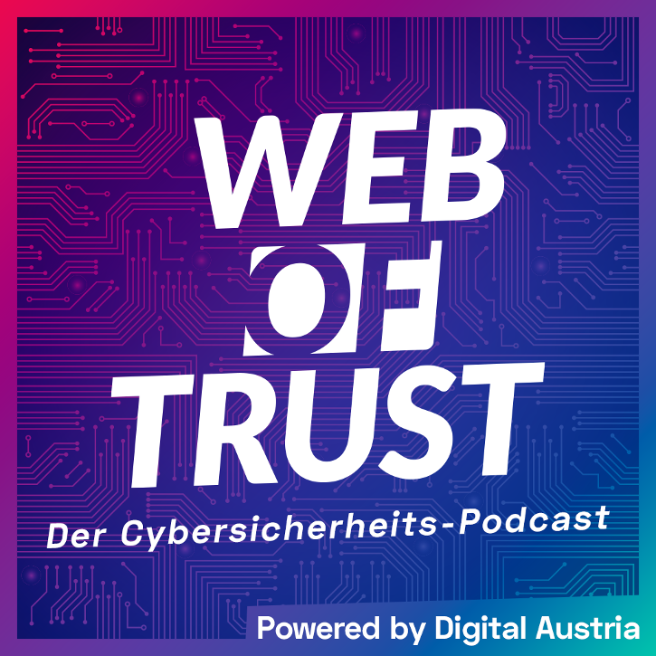 Buntes Icon für Web of Trust Podcast des Bundeskanzleramtes zum Thema Cybersicherheit im Rahmen der Initiative Digitale Kompetenzoffensive © WZ/CAA - Grafik