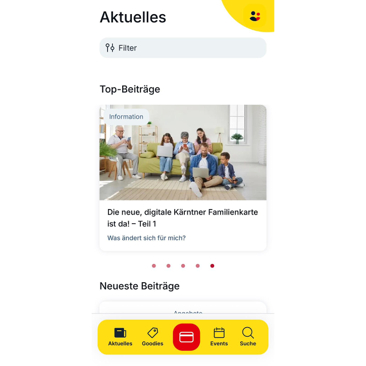 Screenshot der App Kärnten Familienkarte &copy;  Land Kärnten 