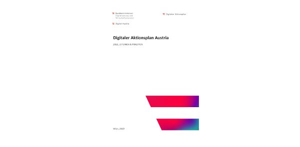Cover: Digitaler Aktionsplan Austria Bericht