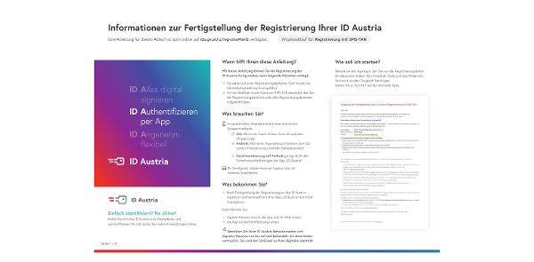 Cover: Fertigstellung der ID Austria Registrierung