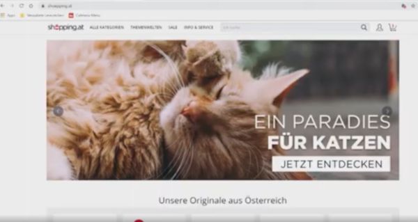 Startseite der Website shöpping.at