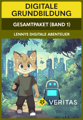 Cover der Publikation für Digitale Grundbildung mit Lenny Luchs vom VERITAS Verlag. &copy;  VERITAS/Midjourney 