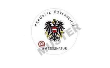 Schriftzug Republik Österreich und Amtssignatur, Muster und der Adler mit Sichel und Hammer © BKA  - Grafik/BKA 