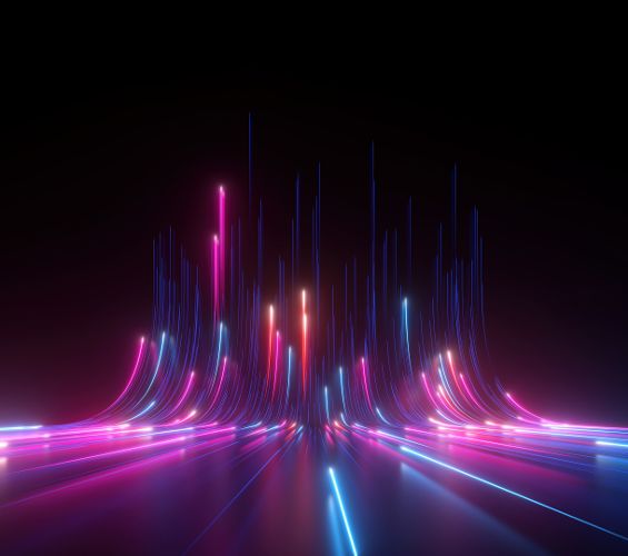 Blockchain technology. Information blocks in digital space. Decentralized global network. Cyberspace data protection. 3D illustration with elements of a binary code
