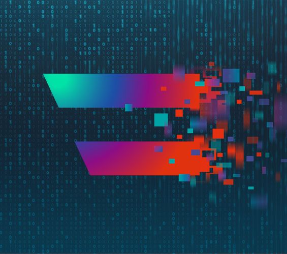 fallende 0 und 1 Zahlen, Digital Austria Fahne in bunt mit auslaufenden Pixeln rechts. Künstliche Intelligenz - KI, Artificial Intelligence - AI