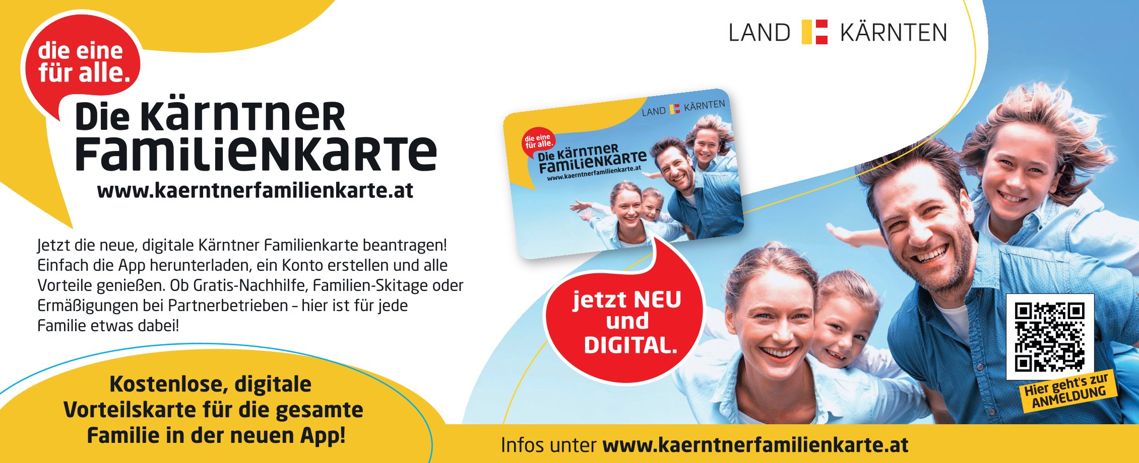 Inserat Website Die Kärnten Familienkarte