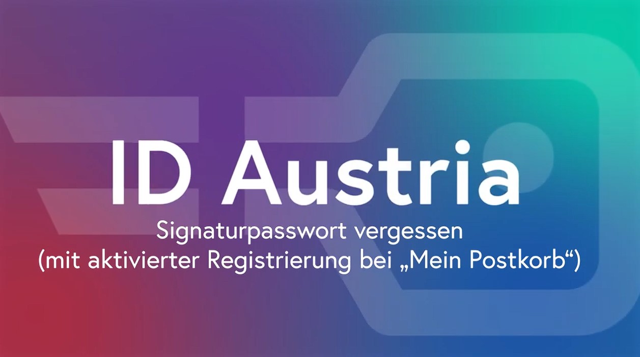 Titelbild Youtube Video: Signaturpasswort vergessen mit aktivierter Registrierung bei „Mein Postkorb“