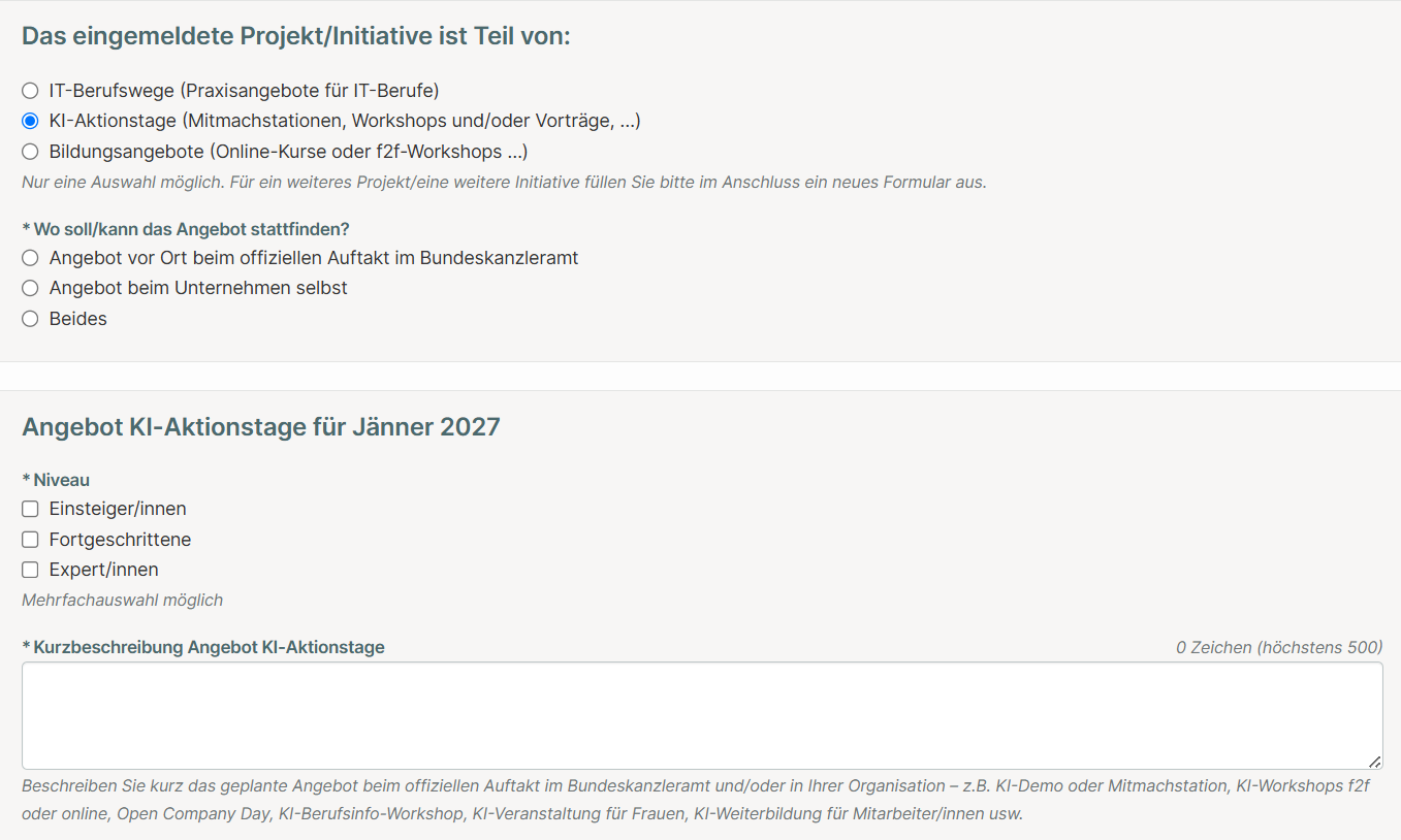 Ansicht Vorschau Einmeldung.